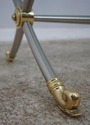 60776EC: Quality Steel & Brass Regency Glass Top C