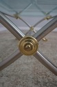 60776EC: Quality Steel & Brass Regency Glass Top C