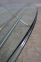 60776EC: Quality Steel & Brass Regency Glass Top C