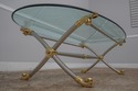 60776EC: Quality Steel & Brass Regency Glass Top C