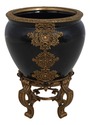 F73918: French Empire Style Bronze Mounted Porcela