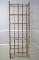 73873: Pair Bamboo Form Metal Etagere Display Shel