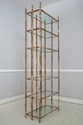 73873: Pair Bamboo Form Metal Etagere Display Shel