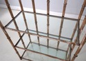 73873: Pair Bamboo Form Metal Etagere Display Shel