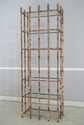 73873: Pair Bamboo Form Metal Etagere Display Shel