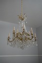 F73566: French Style Crystal & Brass 12 Arm Chande