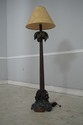 F73978: Pair Palm Tree & Monkey Floor Lamps w. Sha
