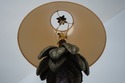 F73978: Pair Palm Tree & Monkey Floor Lamps w. Sha