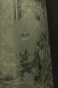 F52168EC: Pair Antique Etched Glass Crystal Vases