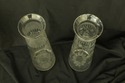 F52168EC: Pair Antique Etched Glass Crystal Vases