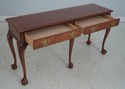 L69332: BAKER Walnut Chippendale Sofa Console Tabl