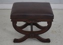 68879: Pair Of Faux Leather Mahogany Stools