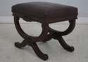 68879: Pair Of Faux Leather Mahogany Stools