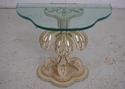  Pair Venetian Paint Decorated Glass Top End Table