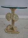  Pair Venetian Paint Decorated Glass Top End Table