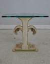  Pair Venetian Paint Decorated Glass Top End Table