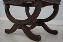 68879: Pair Of Faux Leather Mahogany Stools