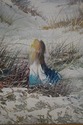 F64974EC: Artist Signed Girl On Beach Oil Painting