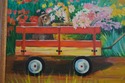 F64987EC: Young Child Pulling Wagon Oil Painting O