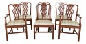 LF49514EC: Set Of 6 BAKER Chippendale Mahogany Din