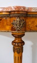 : Italian Marble Top Inlaid Olivewood Console Tabl