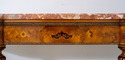 : Italian Marble Top Inlaid Olivewood Console Tabl