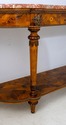 : Italian Marble Top Inlaid Olivewood Console Tabl