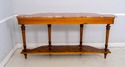 : Italian Marble Top Inlaid Olivewood Console Tabl