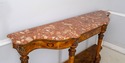 : Italian Marble Top Inlaid Olivewood Console Tabl