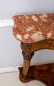 : Italian Marble Top Inlaid Olivewood Console Tabl