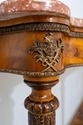 : Italian Marble Top Inlaid Olivewood Console Tabl