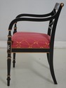 68782: KINDEL Regency Style Black Lacquer Armchair