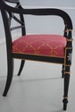 68782: KINDEL Regency Style Black Lacquer Armchair