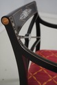 68782: KINDEL Regency Style Black Lacquer Armchair