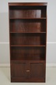 68761: Pair Inlaid Mahogany Open Bookcase Cabinets