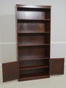 68761: Pair Inlaid Mahogany Open Bookcase Cabinets
