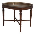 68795: Vintage Cherry & Brass Tray Table