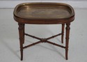 68795: Vintage Cherry & Brass Tray Table