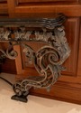 F68900: Custom Iron Work & Bronze Marble Top Conso