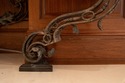 F68900: Custom Iron Work & Bronze Marble Top Conso
