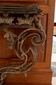 F68900: Custom Iron Work & Bronze Marble Top Conso