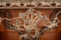 F68900: Custom Iron Work & Bronze Marble Top Conso