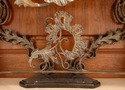 F68900: Custom Iron Work & Bronze Marble Top Conso