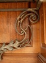 F68900: Custom Iron Work & Bronze Marble Top Conso