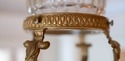 F68910: Vintage French Bronze & Etched Crystal Cro