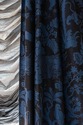 F68894: Custom SCALAMANDR&Eacute; Blue Damask Drapes 
