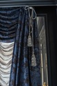 F68894: Custom SCALAMANDR&Eacute; Blue Damask Drapes 