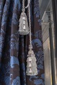 F68894: Custom SCALAMANDR&Eacute; Blue Damask Drapes 