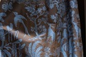 F68894: Custom SCALAMANDR&Eacute; Blue Damask Drapes 