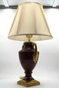 LF73565: Pair Of Red Porcelain Neoclassical Urn La